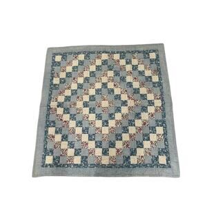 Handmade Nine Patch Variation Wall Quilt Classic Patchwork Design Floral Back